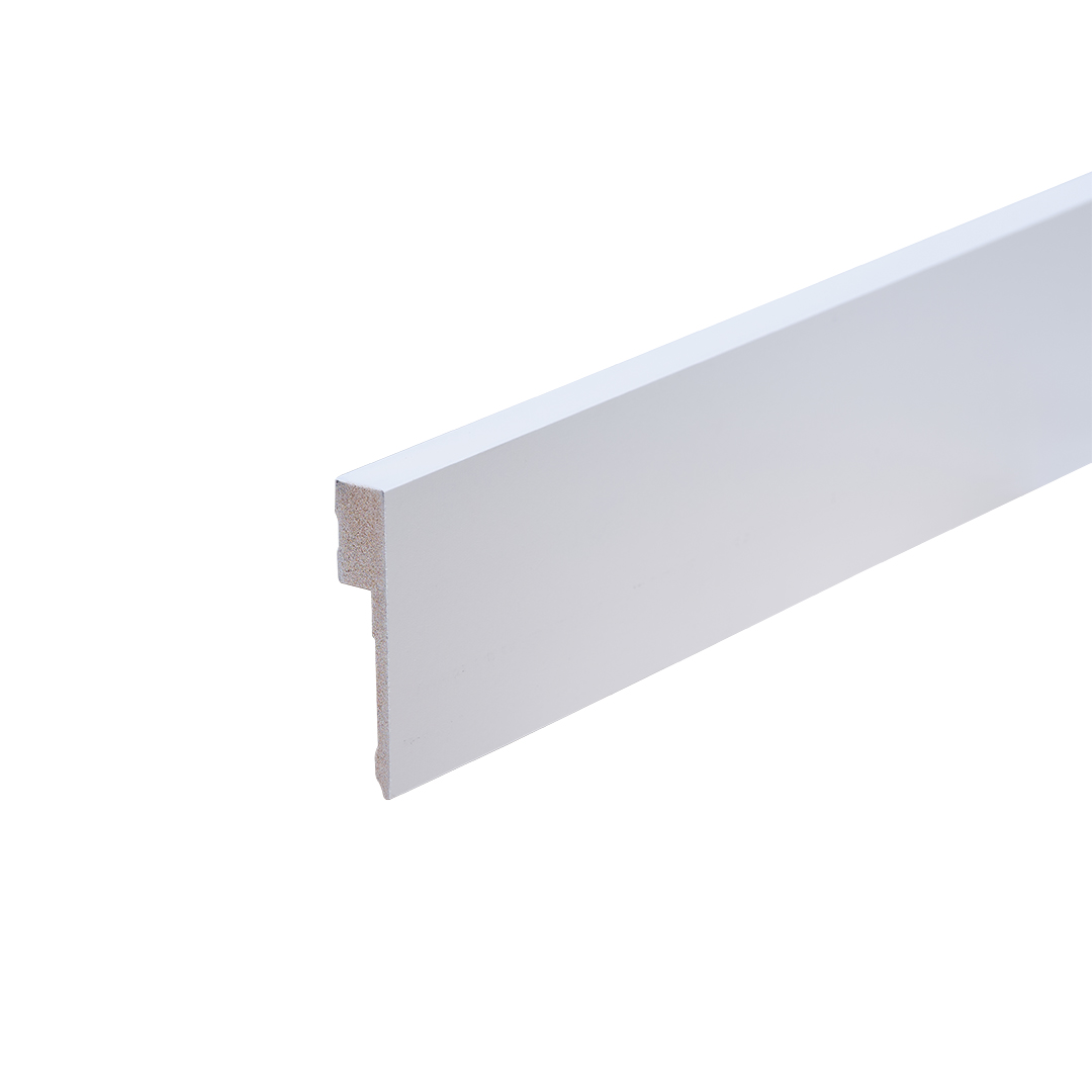 Co-pro Amsterdam (recht) – 90 × 18 mm – 240 cm – gelakt wit RAL 9010
