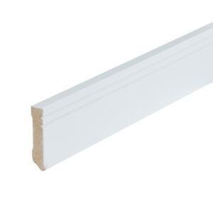 Co-pro Milaan (2 groefjes) – 70 × 15 mm – 240 cm – gelakt wit RAL 9010